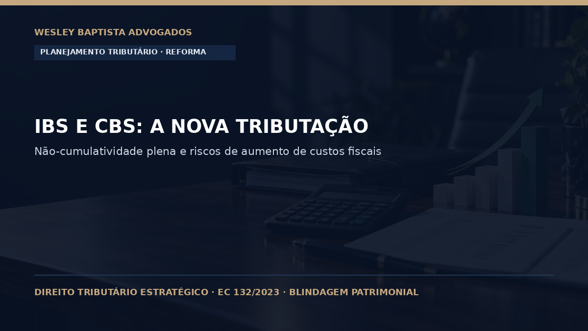 IBS e CBS no Planejamento Tributário: Como Mitigar o Impacto da Não-Cumulatividade Plena