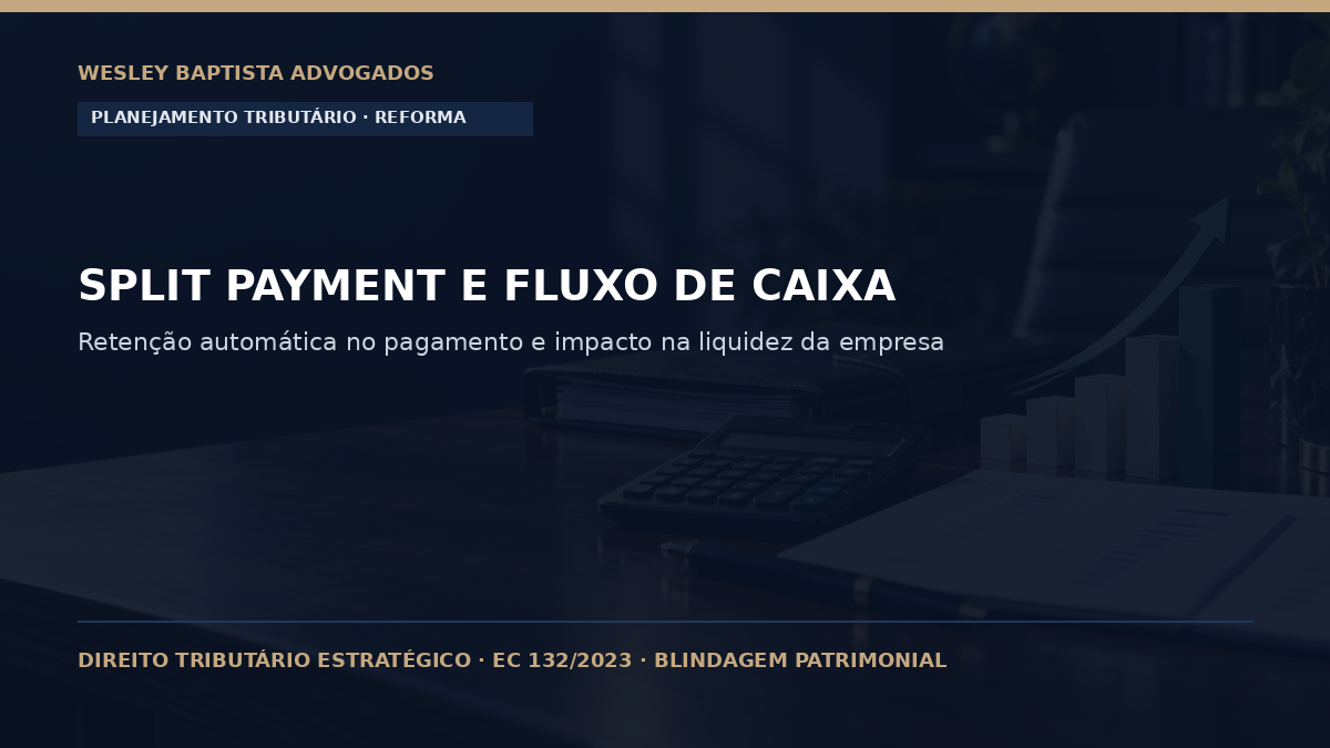 Split Payment e Fluxo de Caixa: Planejamento Jurídico e Tributário para Não Sufocar a Empresa