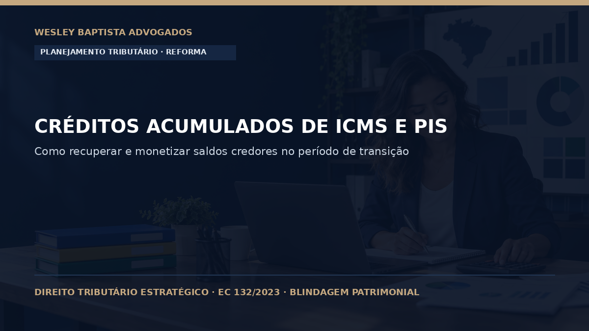 Créditos Acumulados de ICMS e PIS/Cofins: Como Aproveitar e Monetizar no Período de Transição