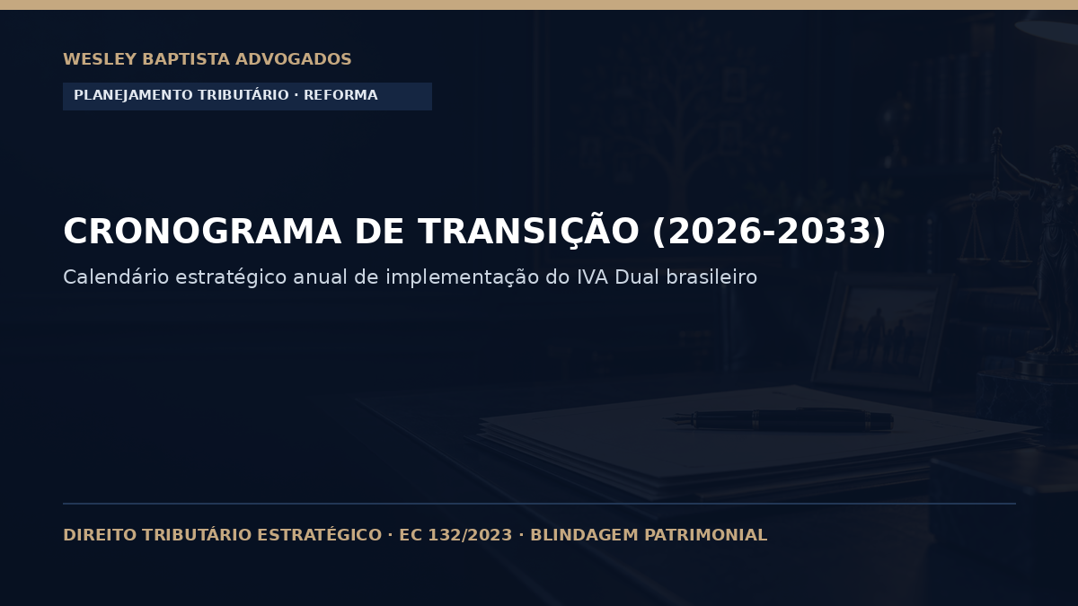Cronograma de Transição da Reforma Tributária (2026-2033): Calendário Estratégico para Empresas